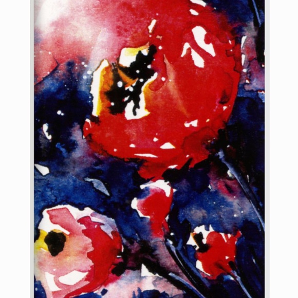 Flower Print in Mat from original painting by Kathy Morton Stanion - Poppies 1 - Picture 2 of 4